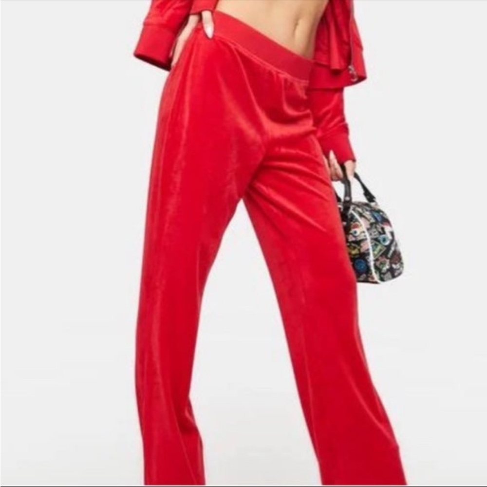 Juicy Couture Matching Velour Rhinestone Tracksuit New With Tags in Red - Picture 2 of 8